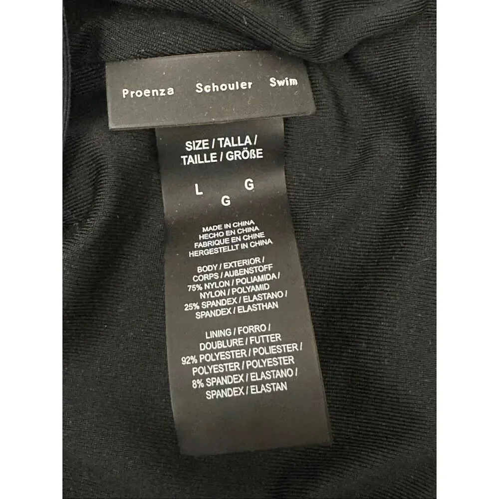 Proenza Schouler Womens Deep V Neck Maillot One Piece Swimsuit Black Size L/G